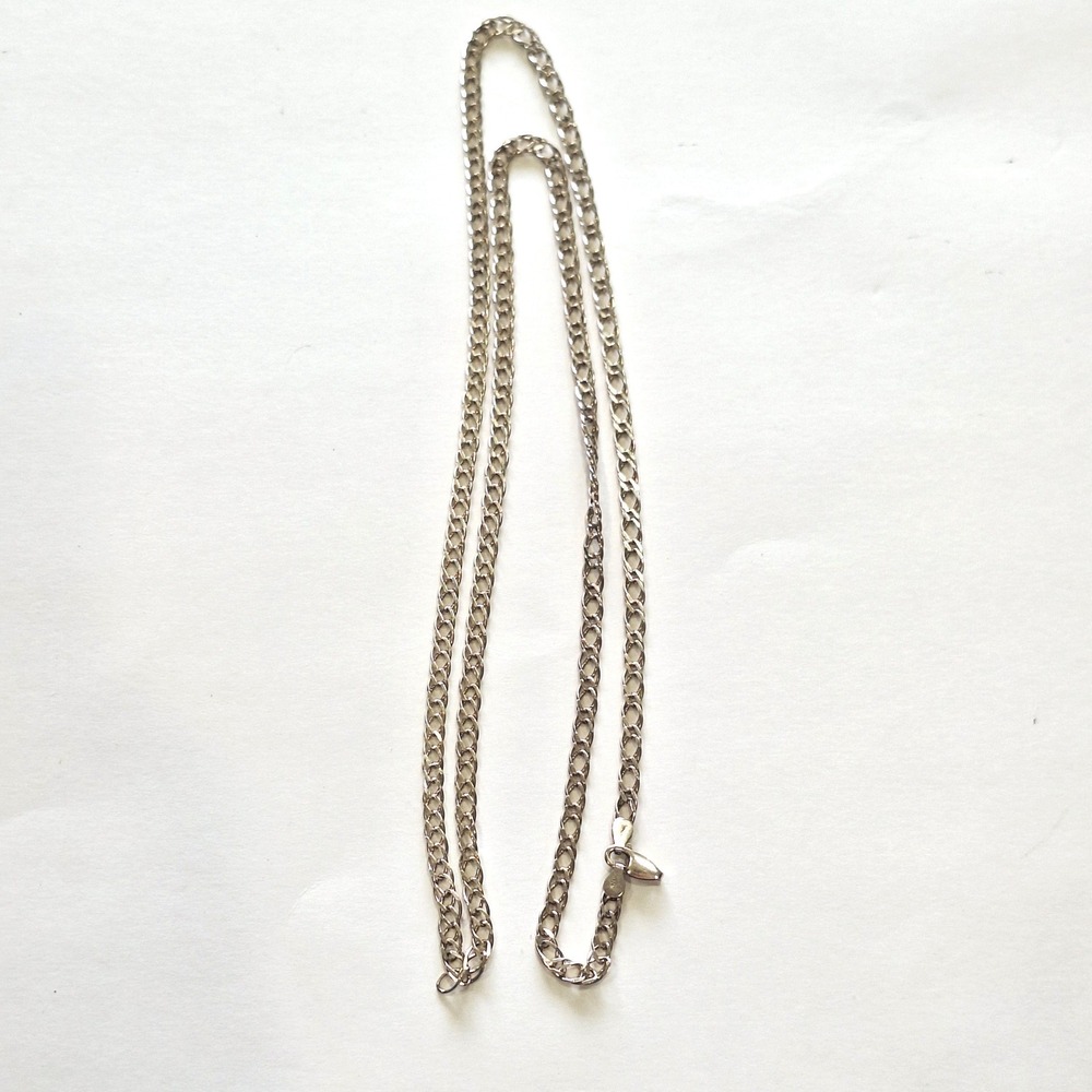 925 Sterling Silver Chain Necklace Italy 36 "Double Curb Link Womens 6mm .08 oz